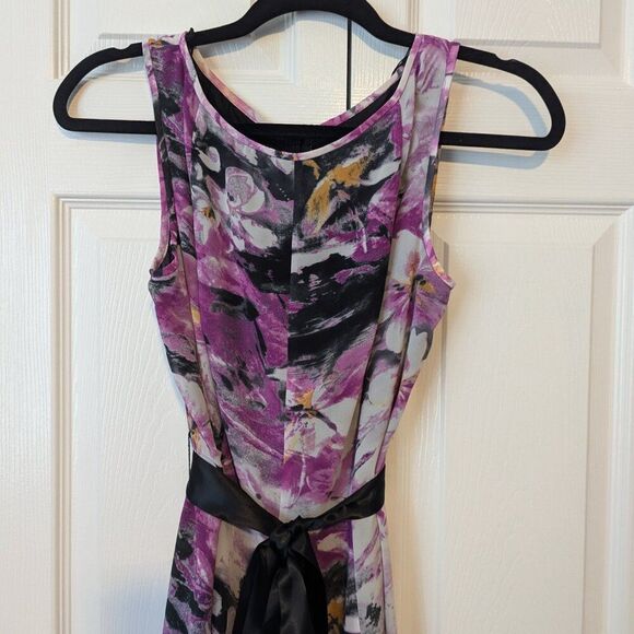 Adrianna Papell Pink and Black Floral Midi Dress - Picture 5 of 9